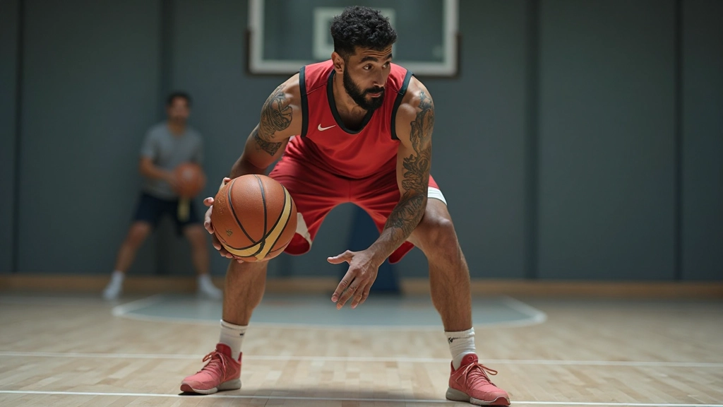 رسم توضيحي لموقف دفاعي صحيح يظهر توزيع وزن الجسم والذراعين